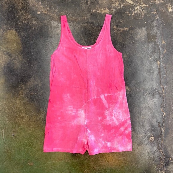 Free People Riverside Tool and Dye Jumper Romper Size SM/M - Picture 4 of 4